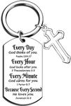 Christian Gifts for Women Men Cross Christian Keychain Accessories for Women Men Faith Religious Baptism Gifts for Friends Pastor Catholic Bible Verse keychain for Easter Birthday Gifts for Women,