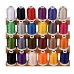 Simthread 1100 Yards 1000m miniking Spool 24 Assorted Colors Trilobal Polyester Embroidery Machine Thread for Special Designs on Most Home Embroidery Sewing Machines