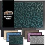 GORILLA GRIP 100% Waterproof All-Season WeatherMax Doormat, 72x24 Runner, Durable Natural Rubber, Stain and Fade Resistant, Low Profile, Indoor Outdoor Door Mats, Easy Clean Mat, Moss Vine Leaves