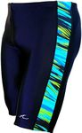 Adoretex Men's Spice Jammer Swimsuit - Ultimate Swim Racer for Performance and Comfort (MJ006)-Navy/Blue Green-34