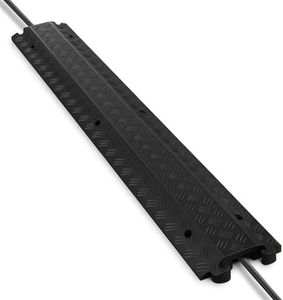 Pyle Durable Cable Protection Ramp Cover - Supports 11000lbs Single Channel Heavy Duty Hose and Cord Track Floor Protection, 39.4” x 5.11” x 0.78” Cable Concealer for Indoor Outdoor Use -PCBLCO101BK
