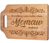 AceThrills Memaw Gifts - 12.3"L × 8.7"W × 0.4"Th Engraved Bamboo Cutting Board - Gifts for Memaw, Memaw Birthday Gifts, Memaw Mothers Day Gift