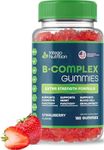 INTEGO NUTRITION Vitamin B Complex Gummies for Adults, B Complex Vitamin Supplement for Women and Men, B Vitamins Complex Gummies for Energy and Brain Health, Natural Strawberry Flavor, 180 Count