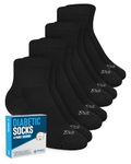 Doctor's Select Ankle Diabetic Socks for Women and Men - 4 Pairs | Diabetic Ankle Socks for Women | Neuropathy Socks, Black - 4 Pairs, Large