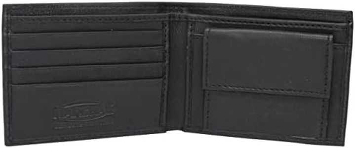 MARSHAL Soft Leather Kids Slim Thin Coin Pouch Bifold Wallet, Black, small, Bifold Wallet