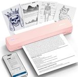 POLONO Portable Printer Wireless for Travel, D810 Bluetooth Thermal Printer Support for 8.5"x11" US Letter, Inkless Compatible with iOS, Android, Laptop for Office, Car and Home, Pink