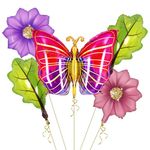 Propsicle Butterfly Theme Birthday Party Decoration Foil Balloons Set For Girls Birthday Party Decor - Pack Of 5 - Multicolor