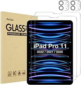 ProCase 2+2 Pack Screen Protector for iPad Pro 11 inch 4th 3rd 2nd 2022 2021 2020 with Camera Lens Protector, Tempered Glass Film for iPad Pro 11"