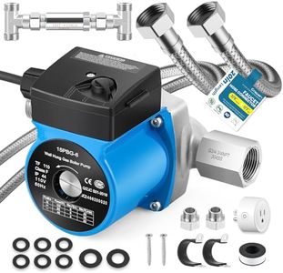 Crispaire Instant Hot Water Recirculating Pump Kit with 304 Stainless Steel Bypass Valve, 20-in PEX Supply Lines for Potable Water, Smart Plug and Adapters with Rubber Washers for Tank Water Heaters