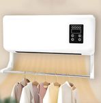 Ductless Portable Air Conditioner Heater Combo, Wall Mounted Mini AC Unit with Drying Rack, No Window Needed, Quiet Fan for Bathroom, Office, Bedroom & RV