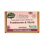 Bless International Frankincense-and-Myrrh 100%-Natural-Incense-Cones Handmade-Hand-Dipped Organic-Chemicals-Free for-Purification-Relaxation-Positivity-Yoga-Meditation The-Best-scents (20 Count)