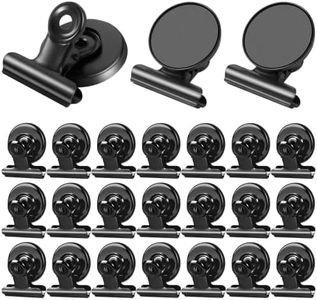 24Pack Strong Fridge Magnets Magnetic Clips Bulldog Clips Perfect for Refrigerator Whiteboard Magnets Photo Displays Home School Use Magnets for Whiteboard Heavy Duty Magnetic Clips(Black)