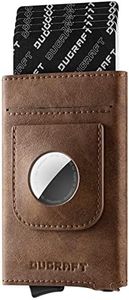 DUGRAFT Pop Up Wallet with AirTag Holder, RFID Blocking Air Tag Wallet with Money Clip Smart Credit Card Holder Wallet for Men(AirTag Not Included)