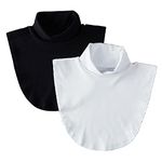 NFZUNW 2Pcs Women's Fake Collar,Women's Turtleneck Fake Collars,Decorative Blouse Dickey Collar,Lady Half Shirts Fake Collar Black/White