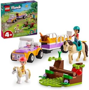 LEGO Friends Horse and Pony Trailer Playset, Building Toy for Kids, Creative Play Gift with Liann and Zoya Characters and 2 Animal Figures, Toy for 4 Year Olds and Up, 42634