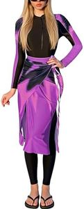 Women's 3 Piece Rash Guard Set - UPF 50+ Bathing Suits Long Sleeve Full Body Swimsuit with Swimming Bottom Cover Up for Surfing Diving Rashguard Muslim Women Clothing Burkini Sets Purple Black M