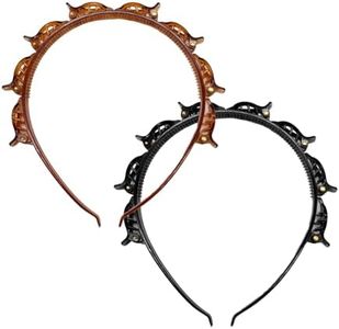 Vordpe 2 PièCes Bandeau Avec Clips, Bandeau Avec Clips, Pinces à Cheveux TresséEs, Fournitures De Coiffure, Bandeau éLéGant Pour Femmes Et Filles