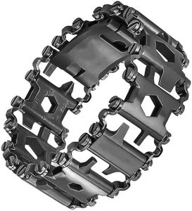 Hapysen 29 in 1 Multitools Stainless Steel Tool Wearable Bracelet for Men Compatible for Apple Watch Ultra 1&2, Survival Camping Travel Multitools Watch Band, Black