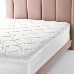Micropuff Fitted Mattress Pad - Twin XL Size Mattress Pad - Soft and Comfortable Fitted Mattress Protector - Mattress Cover Stretches up to 12 Inches Deep - Easy to Wash