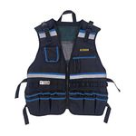 Dr.TOUGH Work Vest for Men Reflective Vest Black Safety Vest for Men Tool Vest For Carpenters Electrician, Blue, universal
