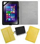 Acm Leather Flip Flap Case Compatible with Lenovo Miix 3 8 Tablet Cover Magnetic Closure Stand Yellow