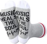 PWHAOO 1 Pair Funny Musical Sock Music Heals The Soul Socks Music Teacher Music Lover, Music Heals the Soul Socks, One Size