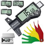Preciva Tire Tread Depth Gauge & Brake Lining Gauge Set, with Large LCD Display and in, MM, F Conversion, for Tread, Brake Shoe and Pad Wear