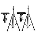 MAYQMAY Height Adjustable Up to 78.7 Inch Tripod DJ PA Speaker Stands Folding Universal Tripod Perfect for Stage or in-Studio Use, One Pair, Black