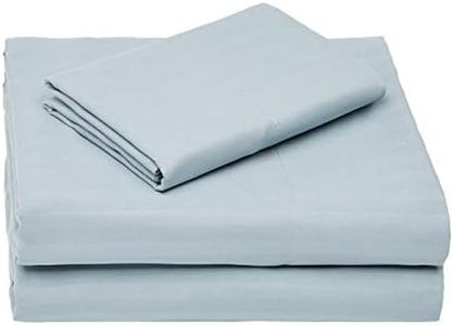 Amazon Basics Deluxe Microfiber Striped Sheet Set, Spa Blue, Twin