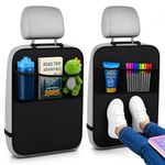 EcoNour Car Kick Mats Back Seat Protector (2 Pack) | Durable Car Seat Protector for Kids with Storage Pockets, Protection from Dirt, Mud and Scratches | Car Seat Protector for Vehicle Back Seat