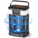 Solar Bug Zapper, 4200V Mosquito Zapper, Cordless & Rechargeable Bug Zapper Outdoor with LED Light, Portable Waterproof Electric Fly Zapper with Hook, for Patio Camping Backyard Garden