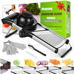 MIDONE Mandoline Slicer - Adjustable Mandoline Slicer for Kitchen, Stainless Steel Mandoline Food Slicer, Mandolin, Potato Slicer, Tomato Slicer with Cut-Resistant Gloves & Cleaning Brush