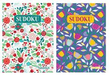 Squiggle A5 Floral Sudoku Travel Size 128pg Puzzle Books - Set of 2