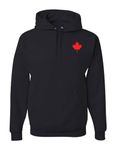 Mens Canada Shirt, Custom Handmade Canada Day Maple Leaf T-shirt for Men L3 (S, Hooded Fleece, Black)