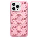 CYRILL Spigen UltraSheer Mag for iPhone 16 Pro Max Back Cover, P2M iPhone 16 Pro Max Case (2024) (TPU, PC | Pink - Bows on Bows)