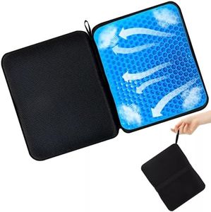 Portable Gel Seat Cushion，Foldable Office Chair Cushion，Car Seat Cushion for Long Sitting Pressure Relief，Tailbone Cushion for Office Chair Car Stadium Airplane Travel, Sciatica, Tailbone Pain Relief