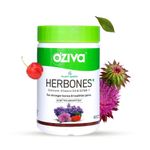 OZiva Plant Based HerBones | Healthy Bones Supplement for Better Bone Health & Bone Strength & Density | With Acerola Cherry & Ashoka for Healthy Bones for Women, Certified Vegan, 60 capsules