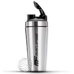 Musclefood Stainless Steel Protein Shaker 700ml - Shaker Bottle for Protein Powder, Supplements - Leakproof Design with Secure Knob, Ideal for Gym, Travel & Workouts