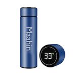 Kajri Gifts Personalised Customised Smart Temperature Vacuum Insulated Thermos Water Bottle with LED Temperature Display Custom Name Water Bottle Gifts for Boyfriend Employee Diwali (Blue)