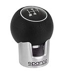 Motionperformance Essentials by Sparco Car Sports Gear Stick Knob Replacement Lift Up Reverse Aluminium and Leather Gear Knob for Manual Cars Vans Vehicles (Silver Aluminium with Black Leather)