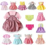 Voccim 22 Pcs Girl Doll Clothes Dresses Outfits for Alive Baby 12 13 14 15 16 Inch American Doll Clothes and Accessories Include 12 Clothing 5 Unicorn Hairpin and 5 Doll Underwear