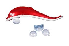 Concepta Corded Electric Dolphin Handheld Massager with Vibration, Magnetic, Far Infrared Therapy for Pain & Stress Relief For Men, Women (Red & White Colour)