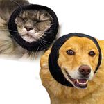 The Original Happy Hoodie for Dogs and Cats, the Grooming and Force Drying Miracle for Anxiety Relief and Calming Dogs Black 2 Pack (1 Small, 1 Large)