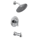 Moen T3003EP Gibson Posi-Temp Pressure Balancing Modern Tub and Shower Trim with 8-Inch Rainshower, Valve Required, Chrome