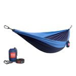 Grand Trunk Double Deluxe Hammock with Straps - Navy and Light Blue
