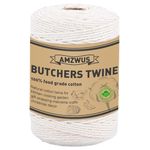 Butchers Twine,509FT Cotton Kitchen Twine Cooking Bakers Twine String for Turkey Sausage Roasting Gift Wrapping Crafts Gardening Crocheting Knitting Baking Macrame (509FT/Natural White)