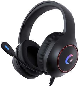 syndesmos CM7002 Gaming Headset for PS5, PS4, PC, Mac, Switch, Xbox Series, Surround Sound RGB Gaming Headphones with Noise Canceling Microphone, 50MM Dynamic Drivers, 3.5MM Audio Jack, Black