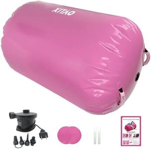 XITAO Air Roller Gymnastics Barrel Tumbling Mat– Inflatable Back Handspring Trainer, Back Roller Gymnastics Equipment for Kids & Adults, Tumbling Roller for Yoga Training Cheerleading Home Use with Electric Air Pump, 37.4"x25.0"