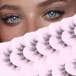 Onlyall Lashes Natural Look Soft Fluffy Lashes Short Eyelashes Lightweight Natural Lashes Cat Eye Lashes False Eye Lashes 7 Pairs D5