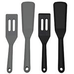 4 PCS Small Spatula Brownie Turner Mini Silicone Serving Spatulas Set Thin Egg Flipper Heat Resistant Omelette Pancake turner Rubber ​Nonstick Cookware,REUU Slicon Non Stick Flexible Utensils